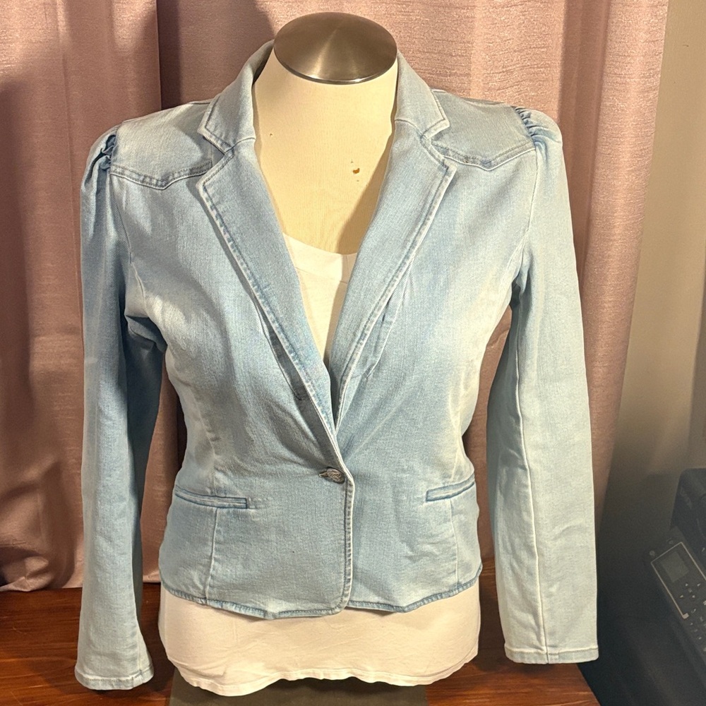 INC International Concepts Denim Blue Blazer